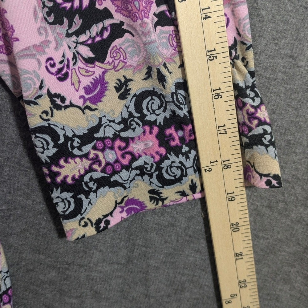 Joan Rivers Boho Coquette Pink Paisley Top Clasp 3/4 Sleeve Cardigan Size 1X - Picture 6 of 8
